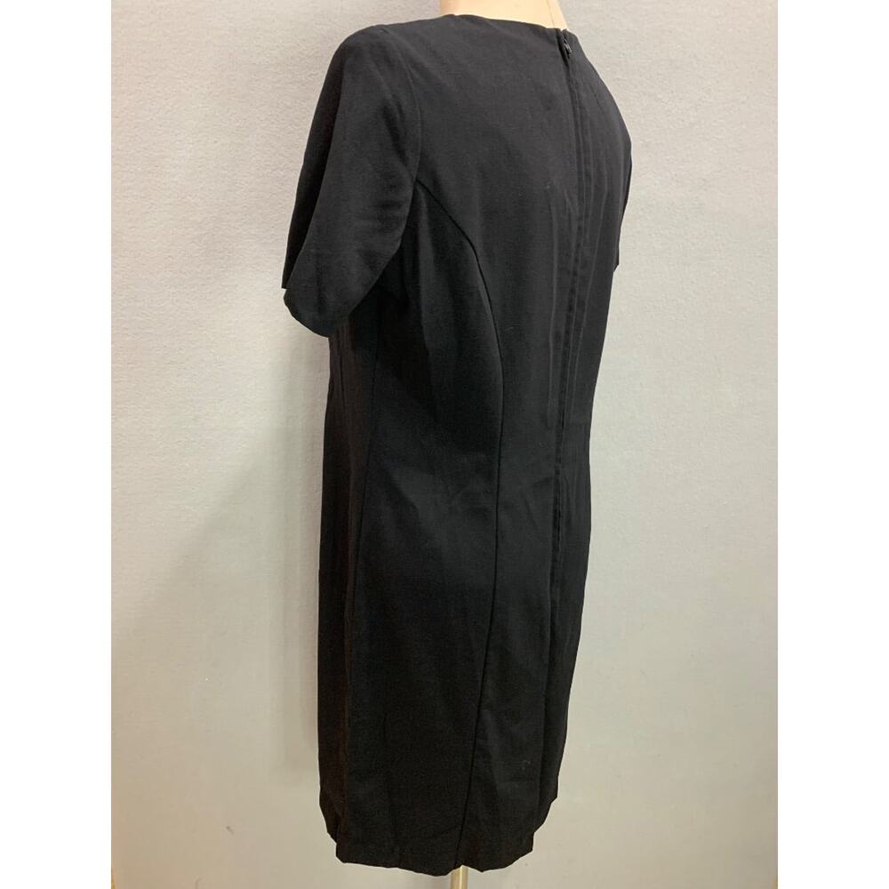 Size 6P 220 Hickory Petite Vintage Black Sheath Dress Shoulder Pads Short Sleeve - Picture 4 of 8